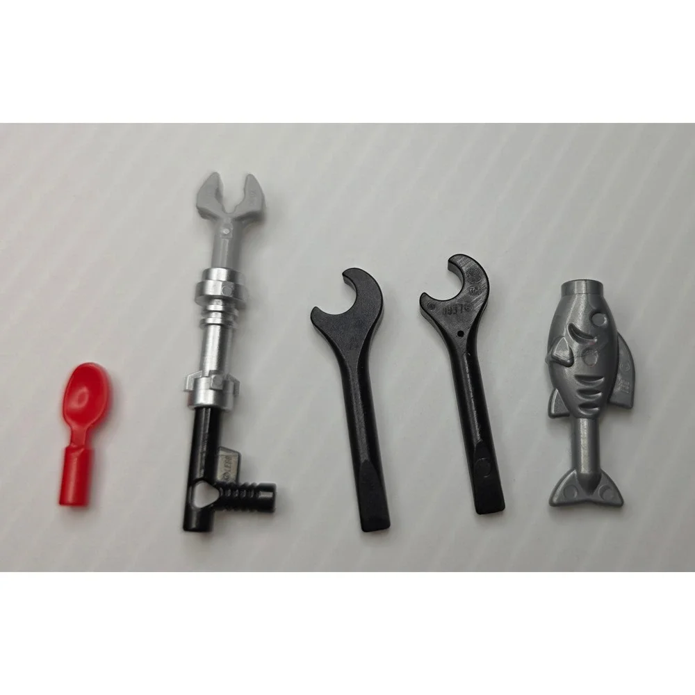 LEGO Minifigure Tool & Accessory Lot Wrenches Fish Red Spoon Mixed Parts